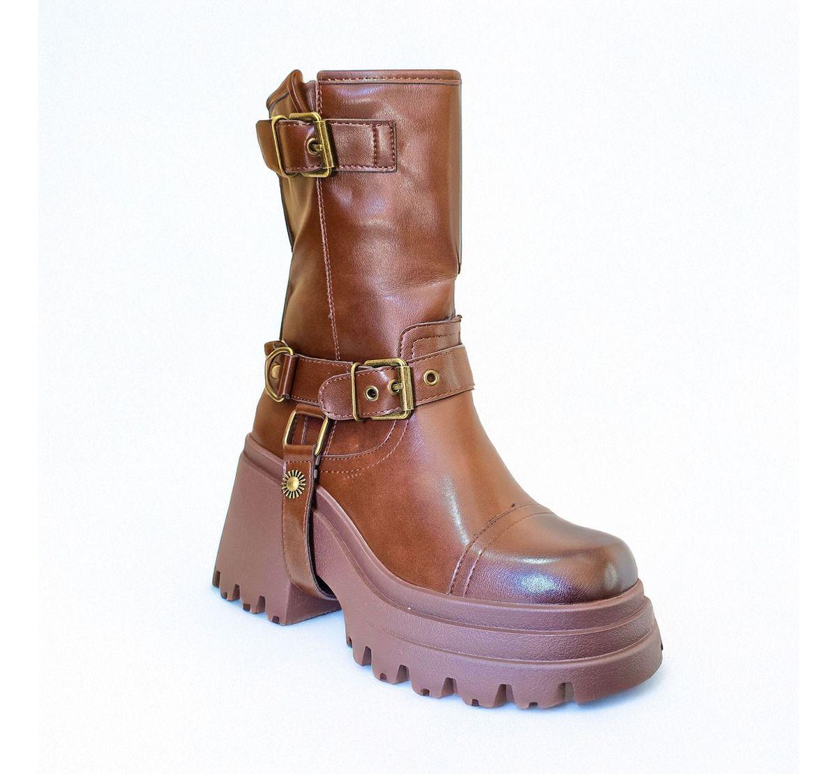 Bototos Café Mujer | Tendencia con Caña y Suela Gruesa - 7655-0