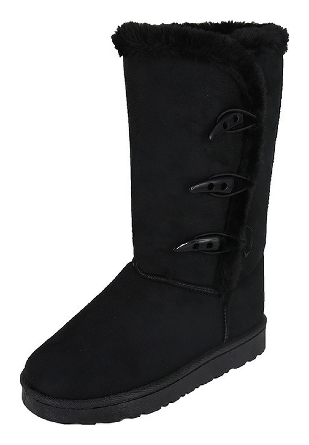 Botines Mujer Invierno Con Chiporro Abrigadores Negro - 7185-0