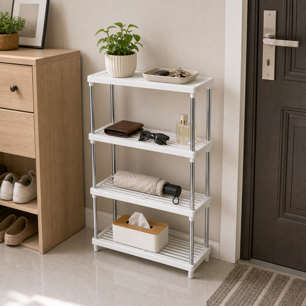 Organizador De dormitorio Multifuncional 4 Niveles Plastico Metal 171-0