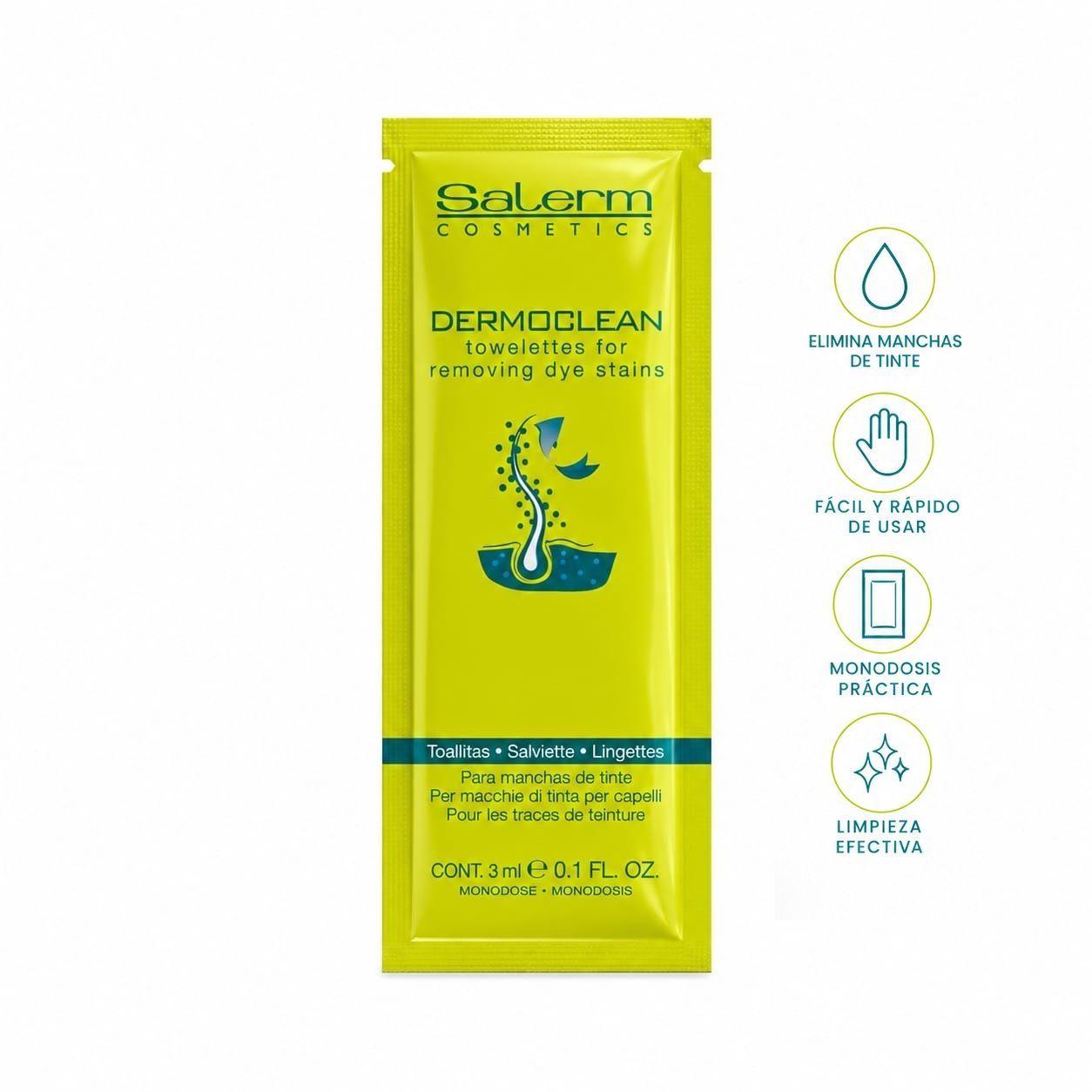 SALERM Caja 24 Sachet Toallitas Dermoclean Quitamanchas Tintura-3