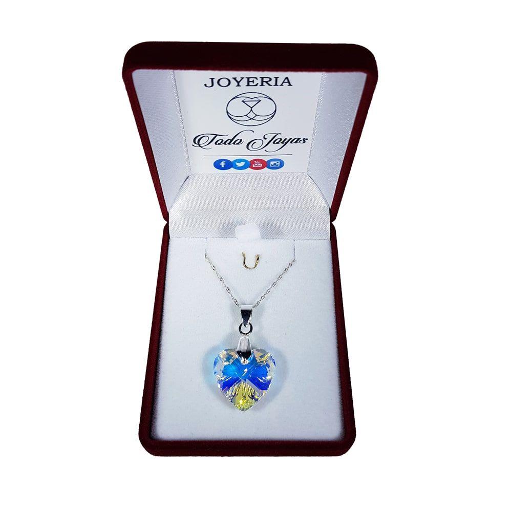 Collar Plata 925 Cristal 18mm Aurora Boreal-1