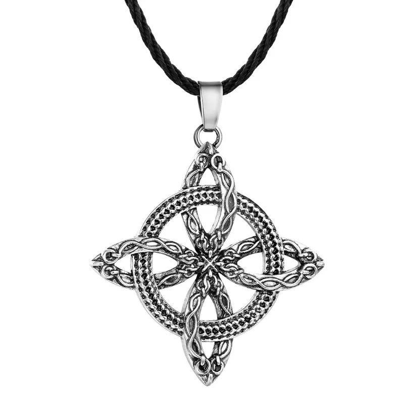 Collar Colgante Nudo De Bruja Nordica Plateado-0