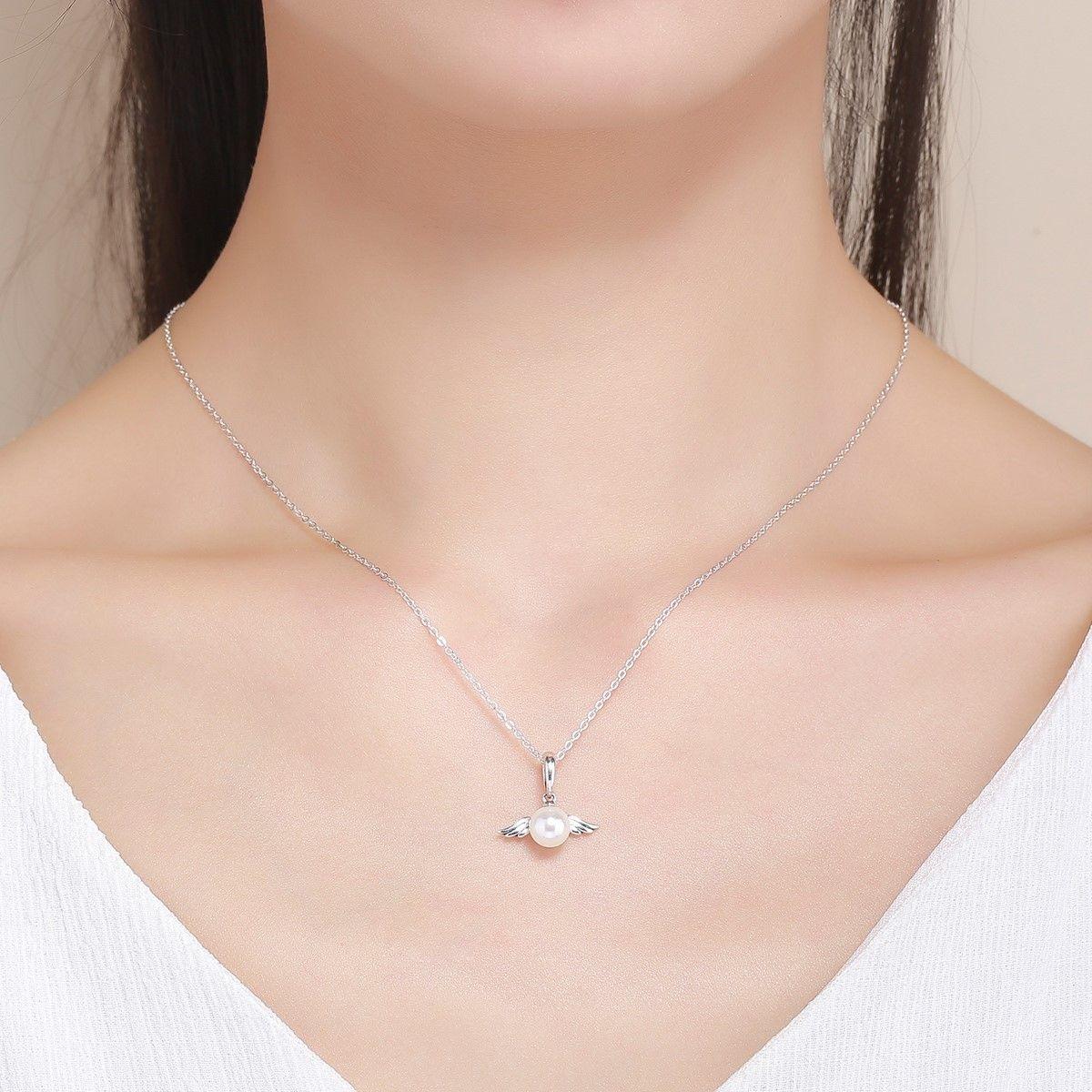 Charm Dije Plata 925 Alas de Angel Perla-3