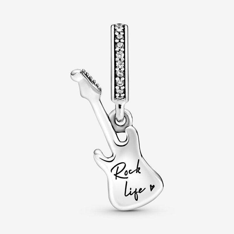 Charm Dije Plata 925 Guitarra Electrica -2