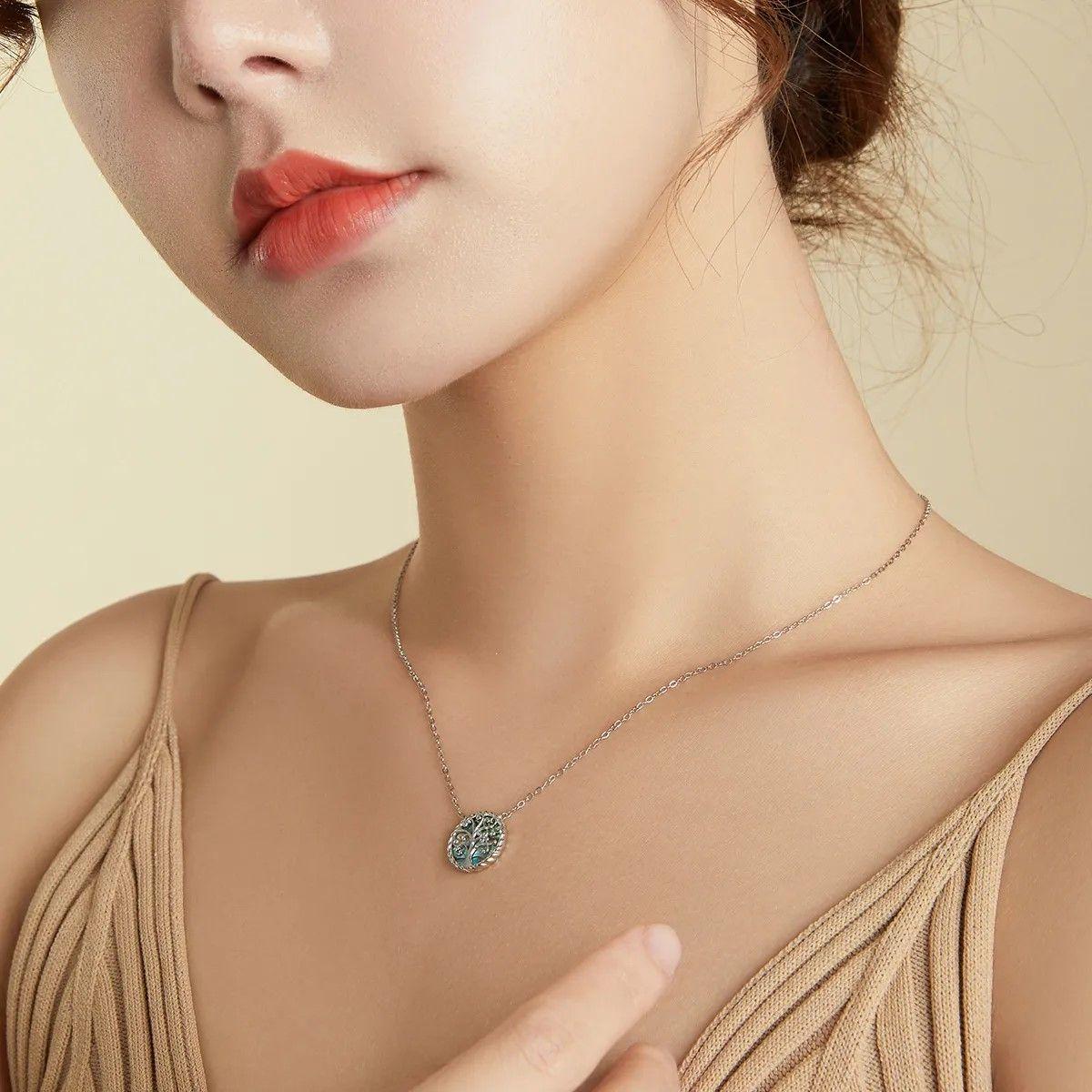 Collar Plata 925 Arbol Opal-2