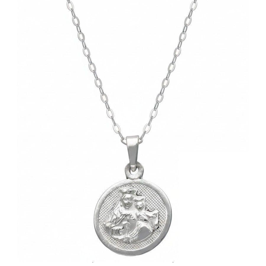 Collar Medalla Plata 925 Virgen Del Carmen Milagrosa-0
