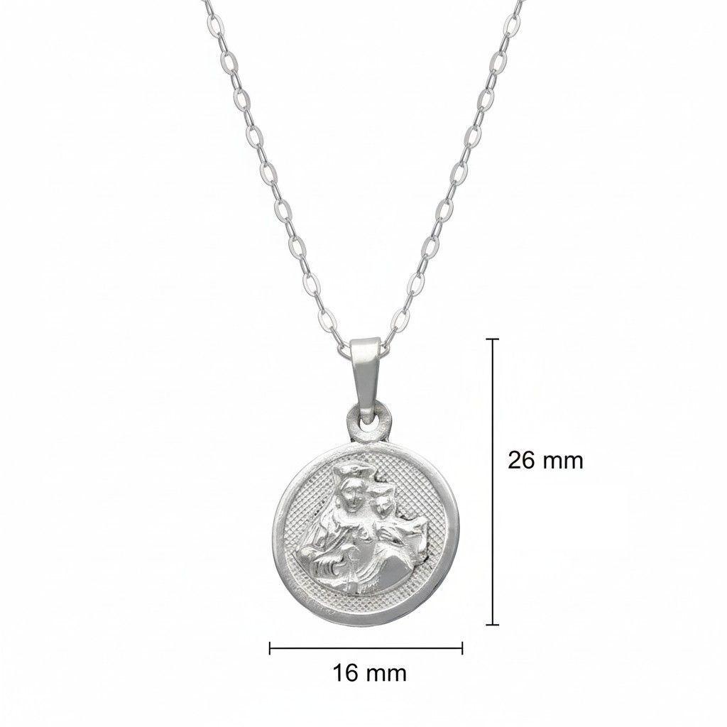 Collar Medalla Plata 925 Virgen Del Carmen Milagrosa-3