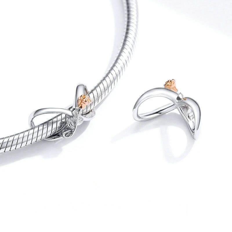Charm Dije Plata 925 Infinito con Rosa -2