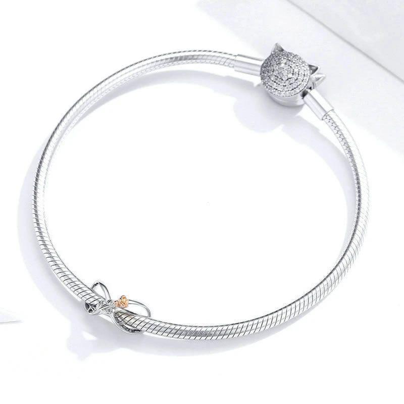 Charm Dije Plata 925 Infinito con Rosa -3