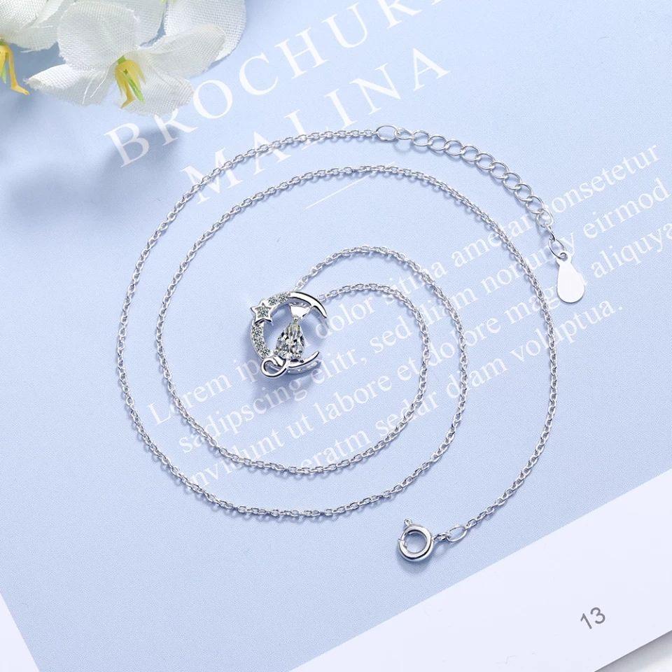 Collar Gato y Luna Circones Plateado-5
