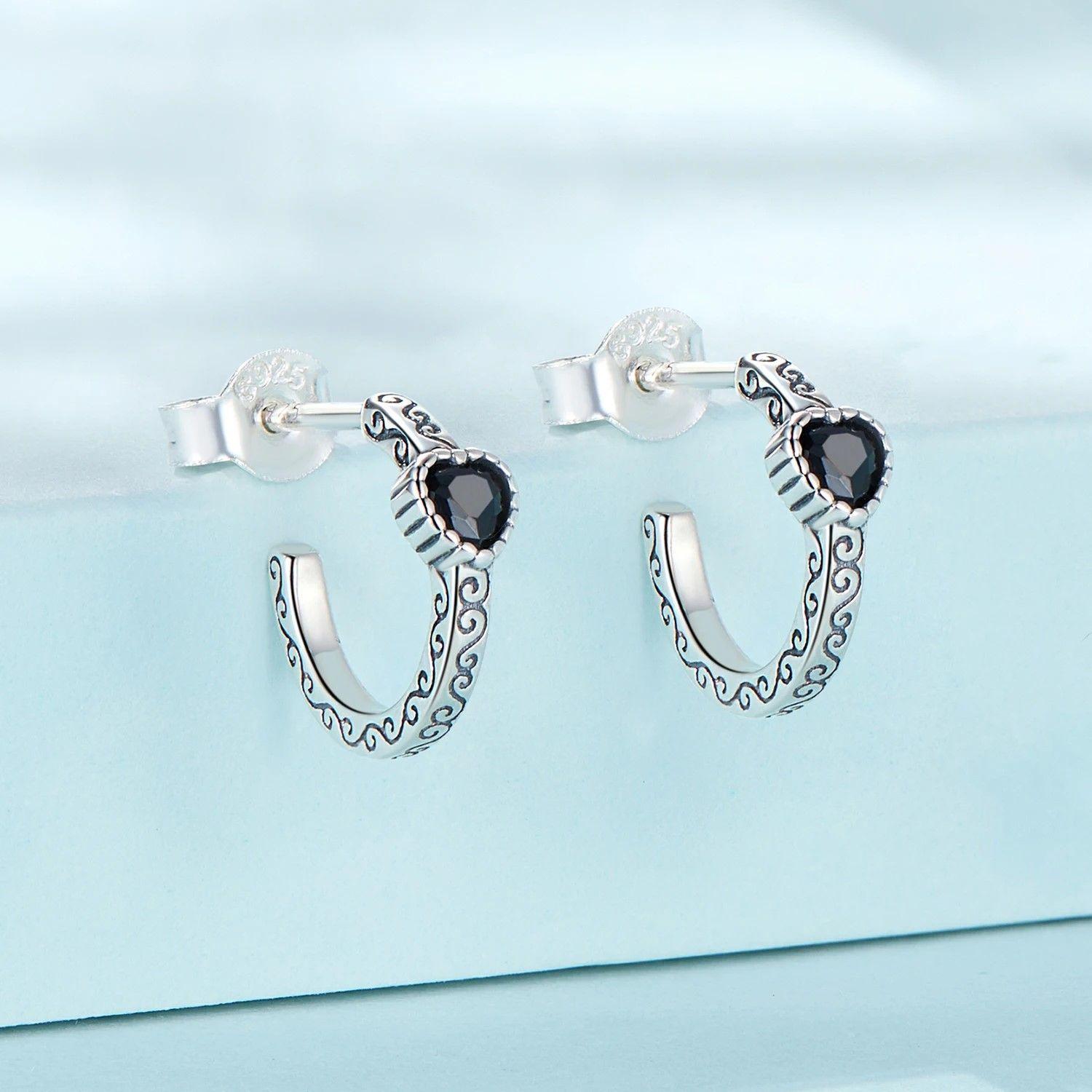 Aros Plata 925 Semi Argolla Corazon-2