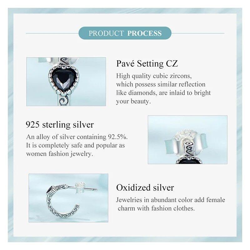 Aros Plata 925 Semi Argolla Corazon-5