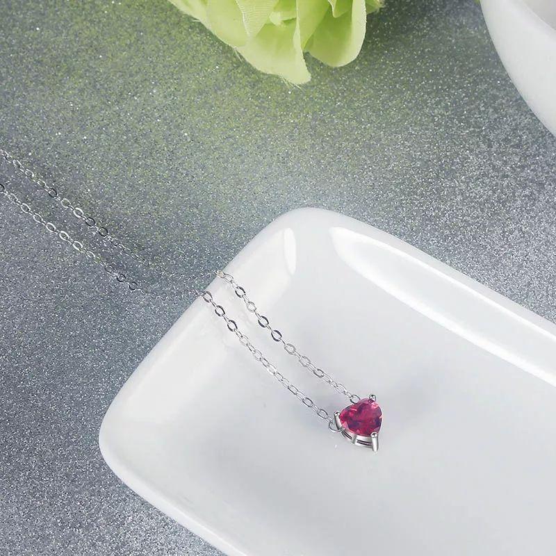 Collar Mini Corazon Cristal Rojo-4