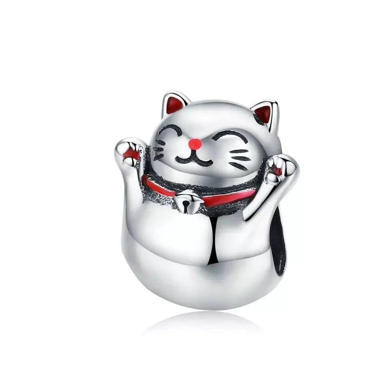 Charm Dije Plata 925 Gato Maneki Neko-0