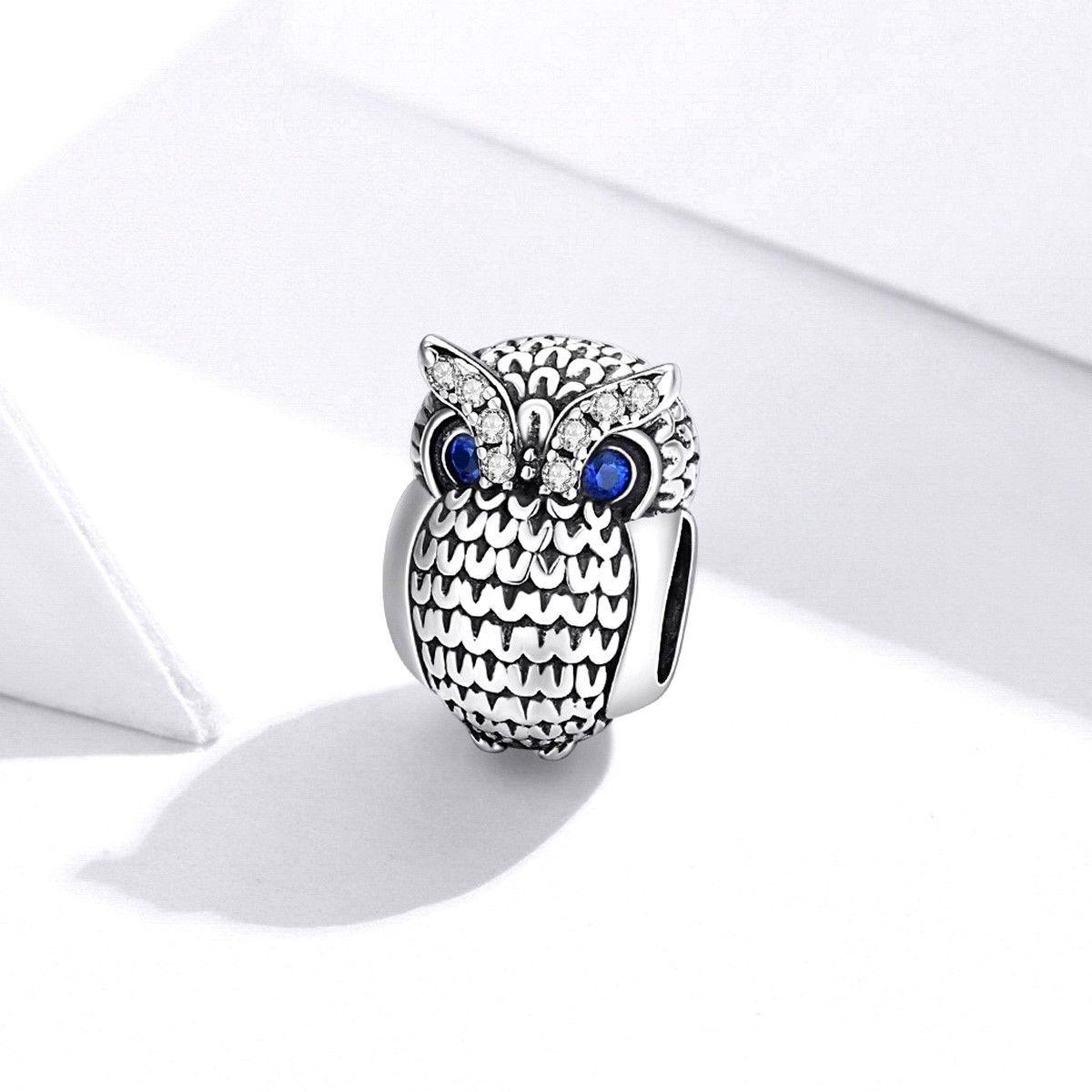Charm Dije Plata 925 Buho Plateado-2