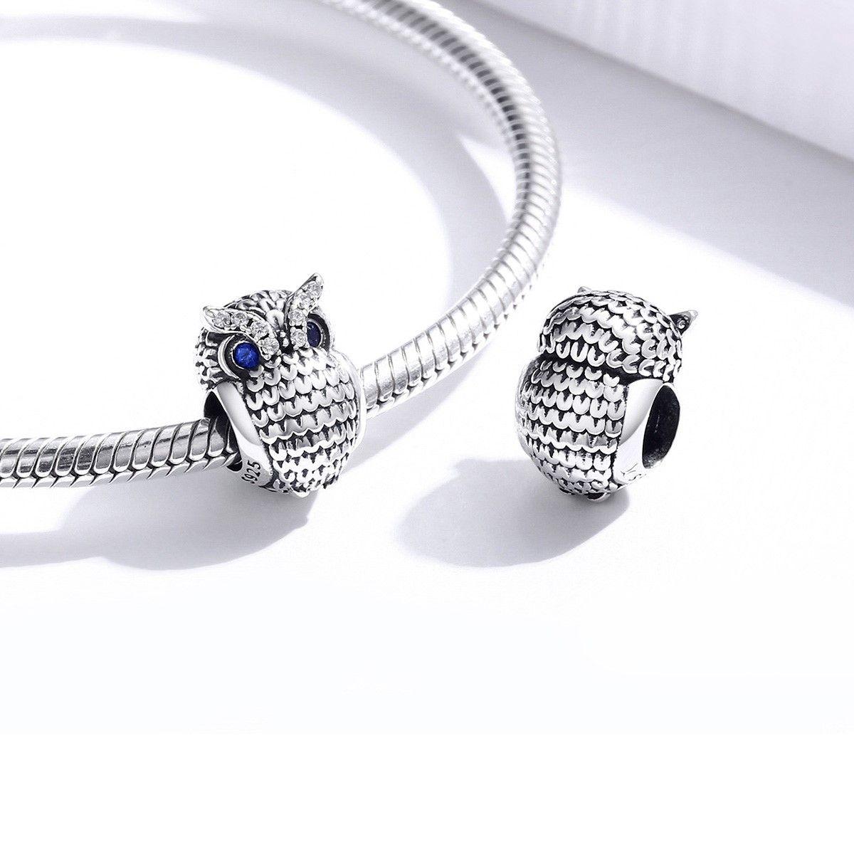 Charm Dije Plata 925 Buho Plateado-3