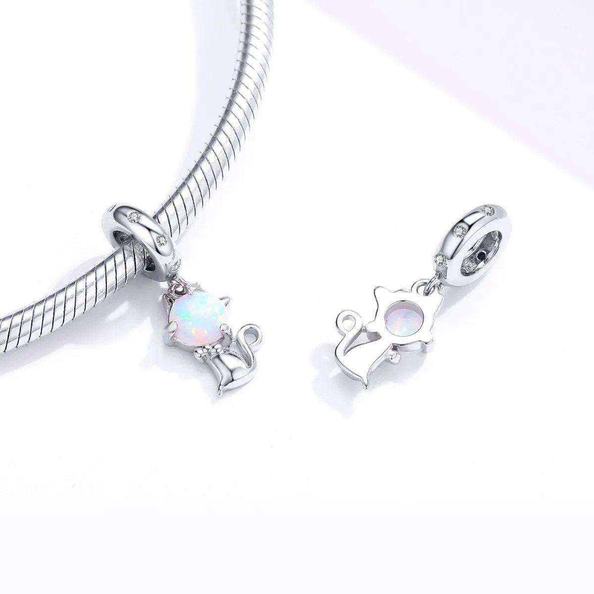 Charm Dije Plata 925 Gato Opalo-2