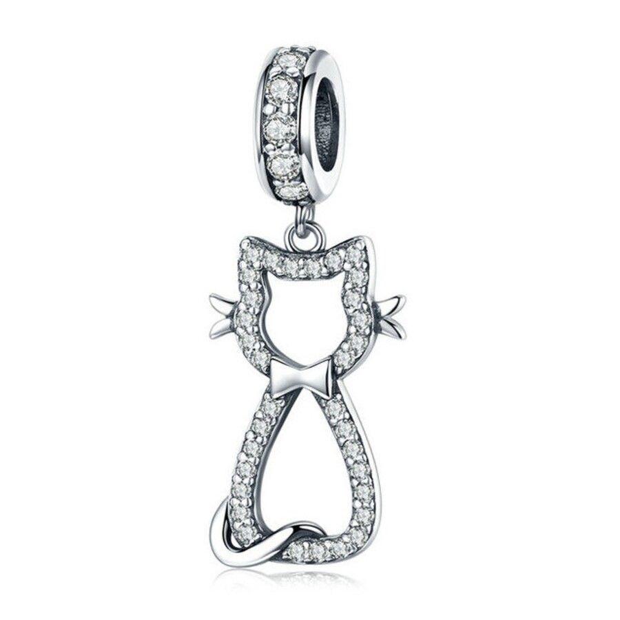 Charm Dije Plata 925 Gatito Feliz-0
