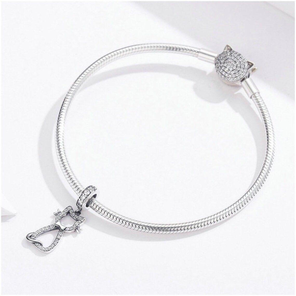 Charm Dije Plata 925 Gatito Feliz-1