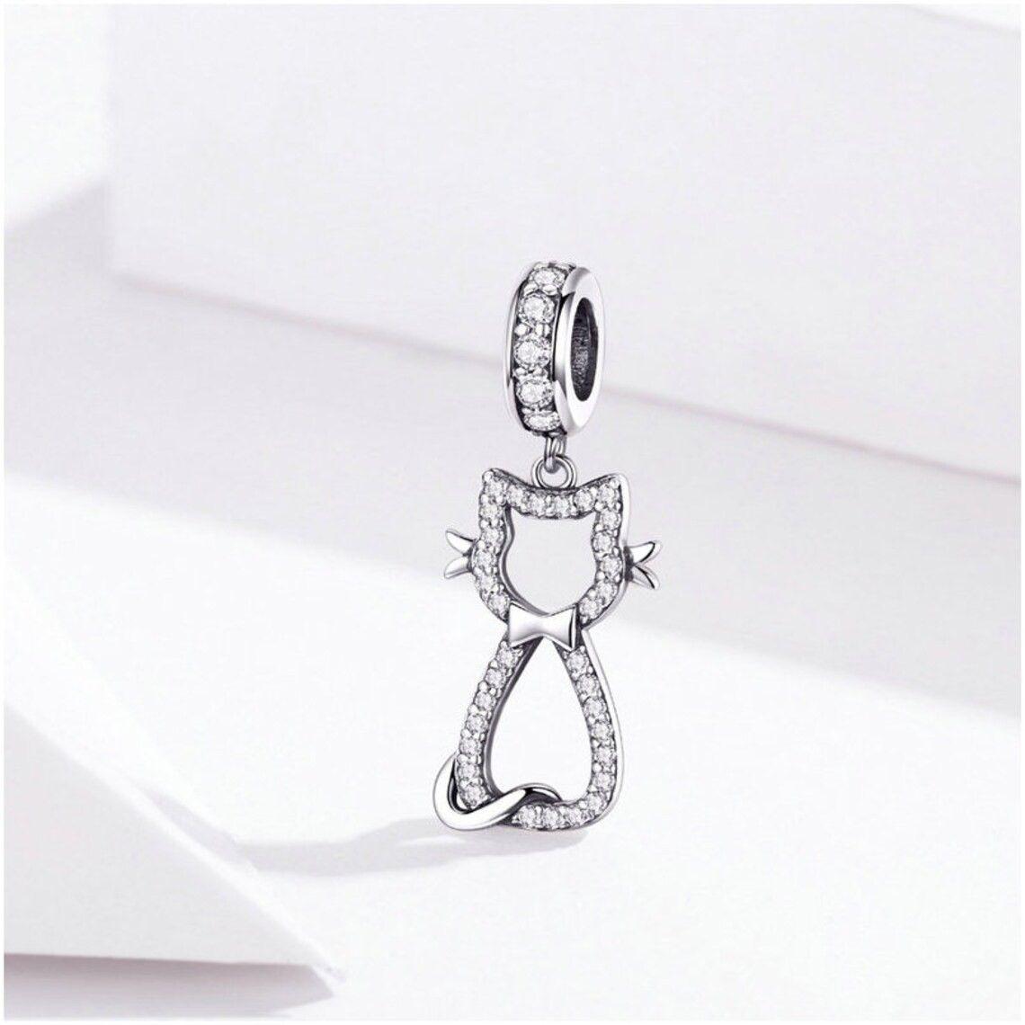 Charm Dije Plata 925 Gatito Feliz-2