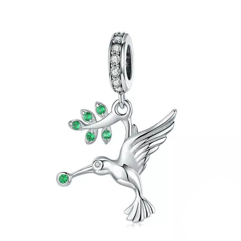 Charm Dije Plata 925 Colibri con Rama-0