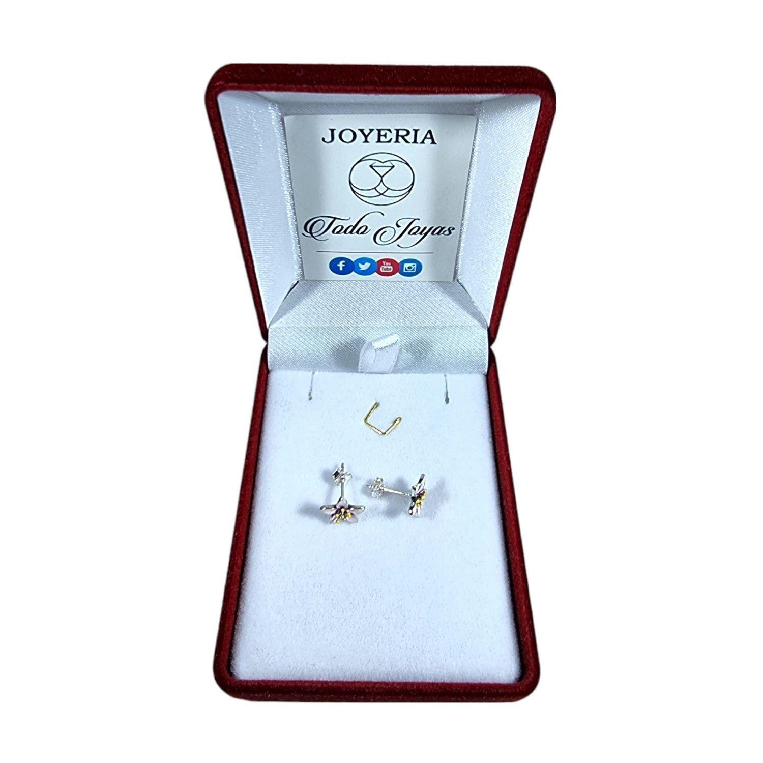 Aros Plata 925 Flor de Cerezo-1