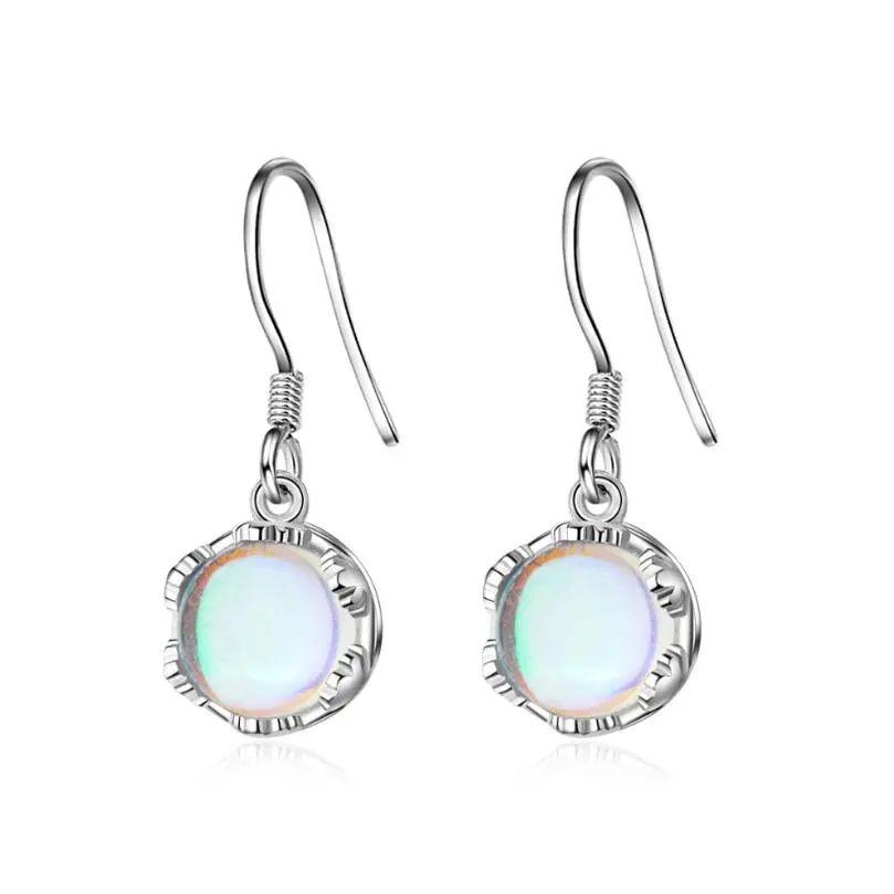 Aros Redondos Circon Lunar Plateado-0