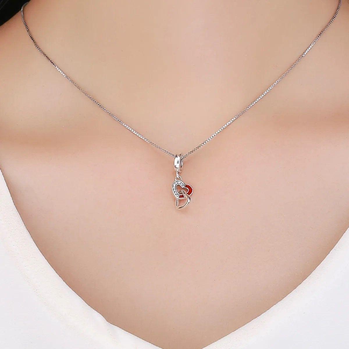 Charm Dije Plata 925 Corazon Entrelazados-2