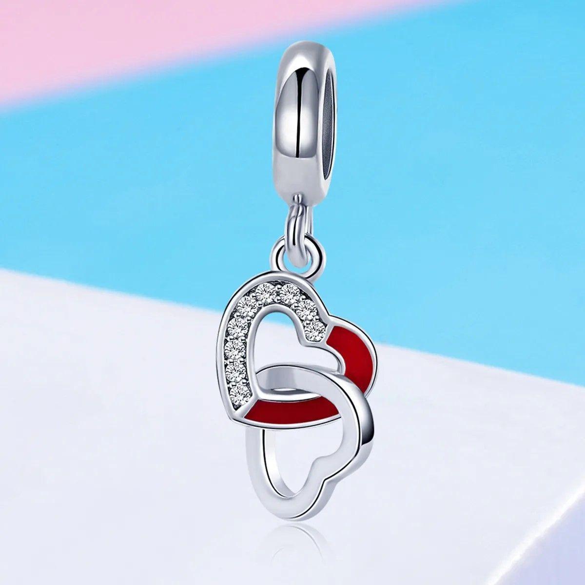 Charm Dije Plata 925 Corazon Entrelazados-3