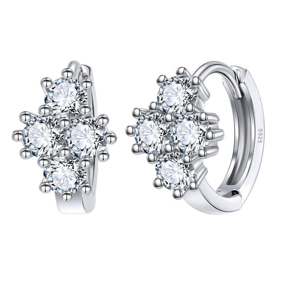 Aros Flor Circones Plateado-0