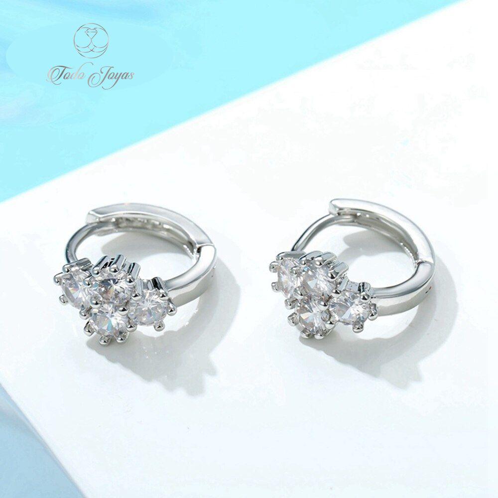 Aros Flor Circones Plateado-2