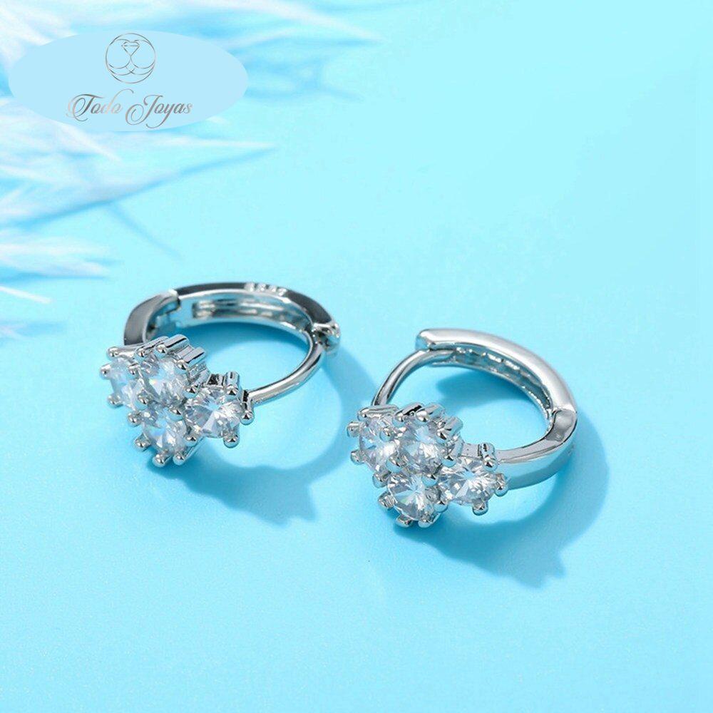 Aros Flor Circones Plateado-3
