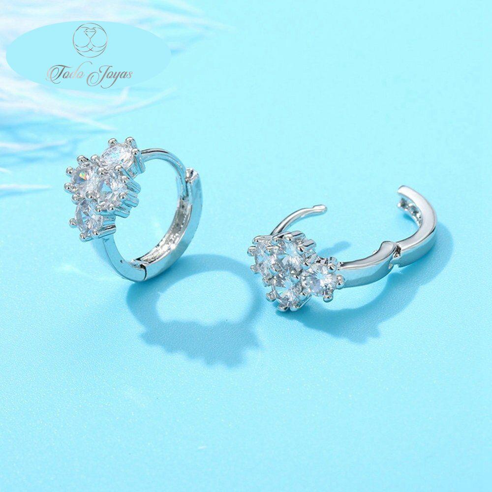 Aros Flor Circones Plateado-4