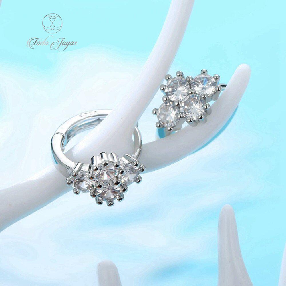 Aros Flor Circones Plateado-5