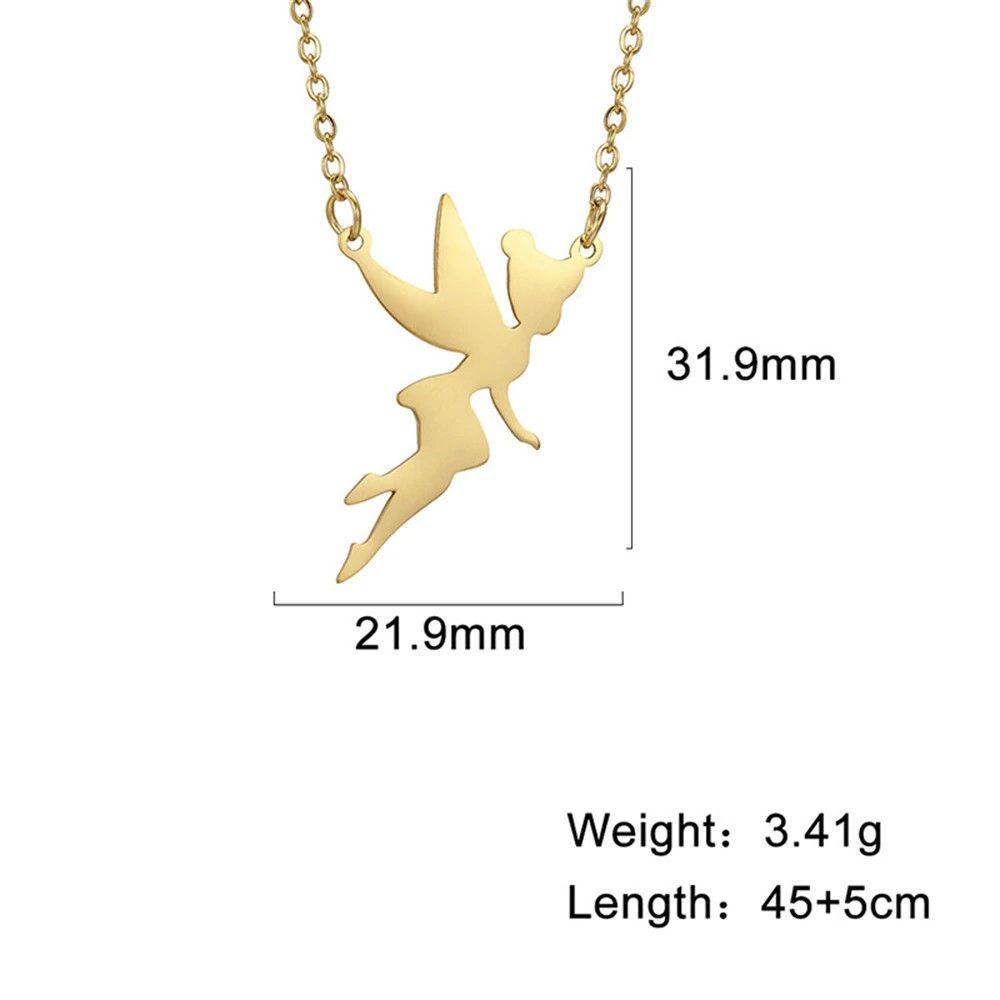 Colgante Collar Hada Acero Dorado-5