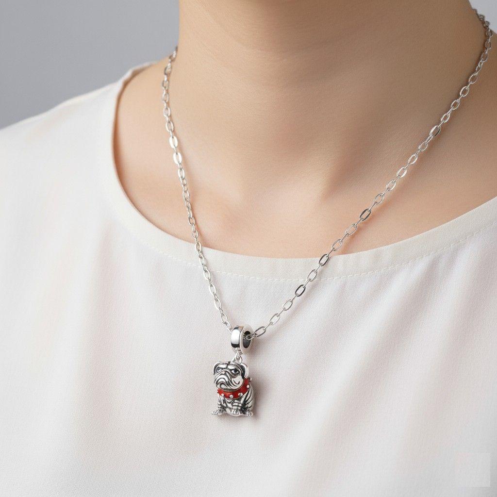 Charm Dije Colgante Plata 925 Bulldog Inglés-3