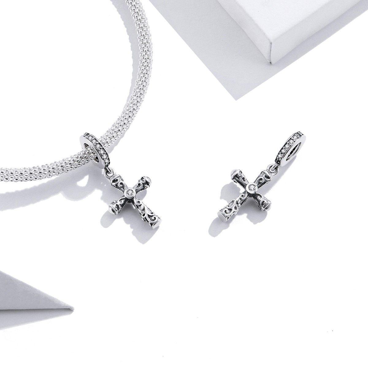 Charm Dije Plata 925 Cruz Vintage-2