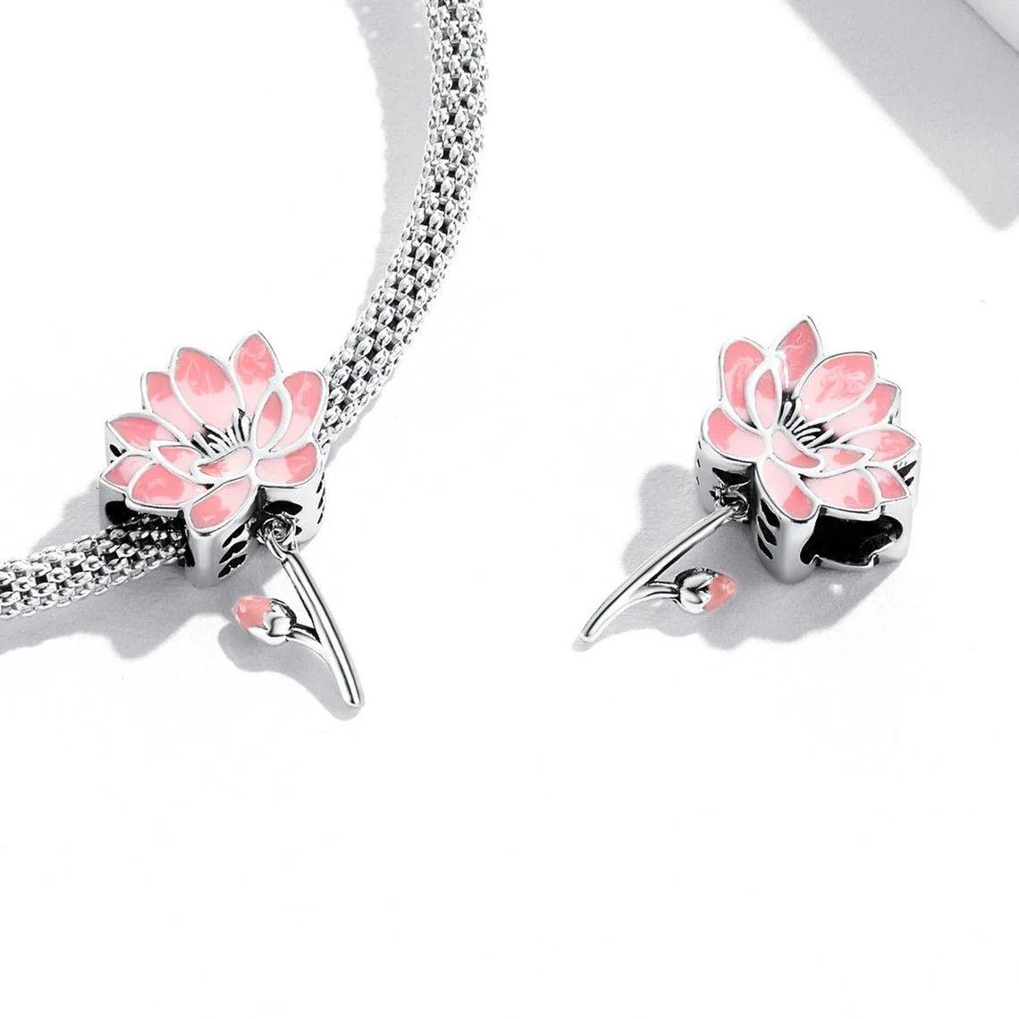 Charm Dije Plata 925 Flor de Loto Fresca-1