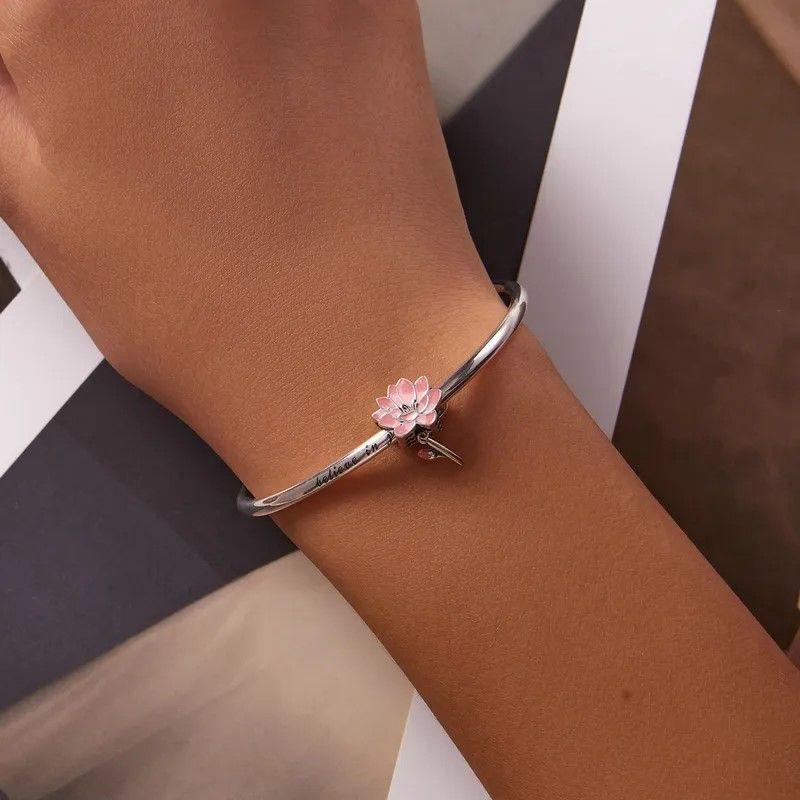 Charm Dije Plata 925 Flor de Loto Fresca-3