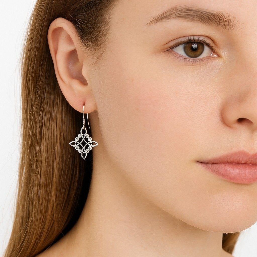 Aros Plata 925 Nudo de Bruja Celta y Circones-2