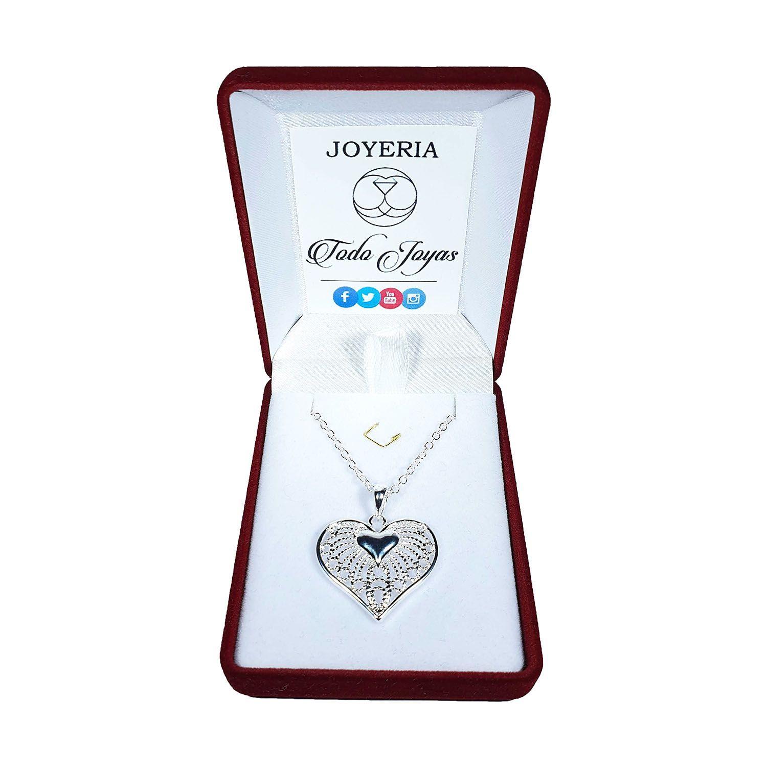 Collar Colgante Corazon Cadenas-1