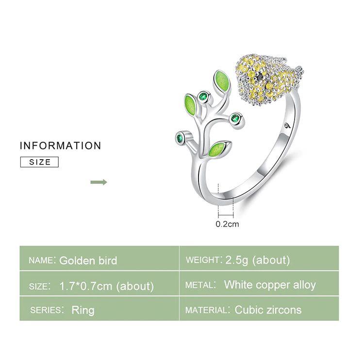 Anillo Pajaro Multicolor Circones Ajustable-4