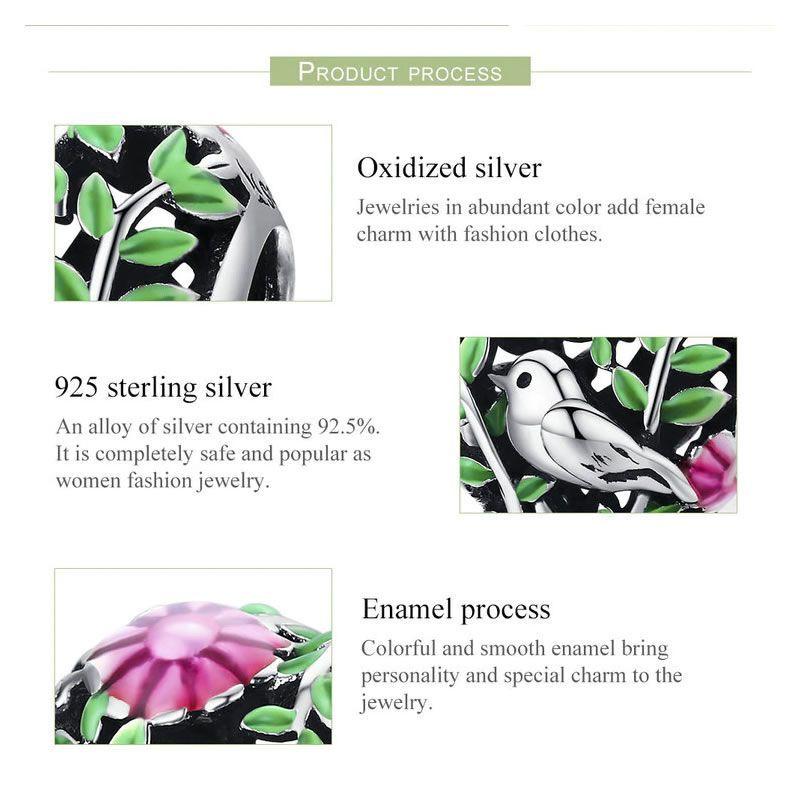 Charm Dije Plata 925 Corazon Colibri-2