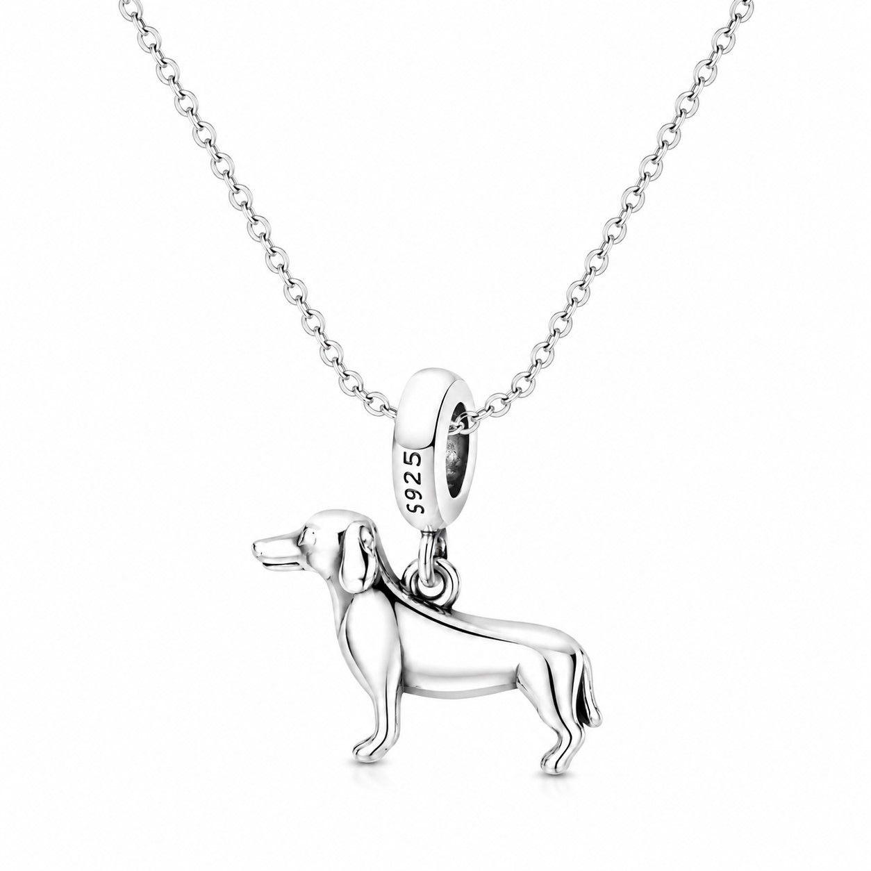 Charm Dije Plata 925 Perro Salchicha Dachshund-3