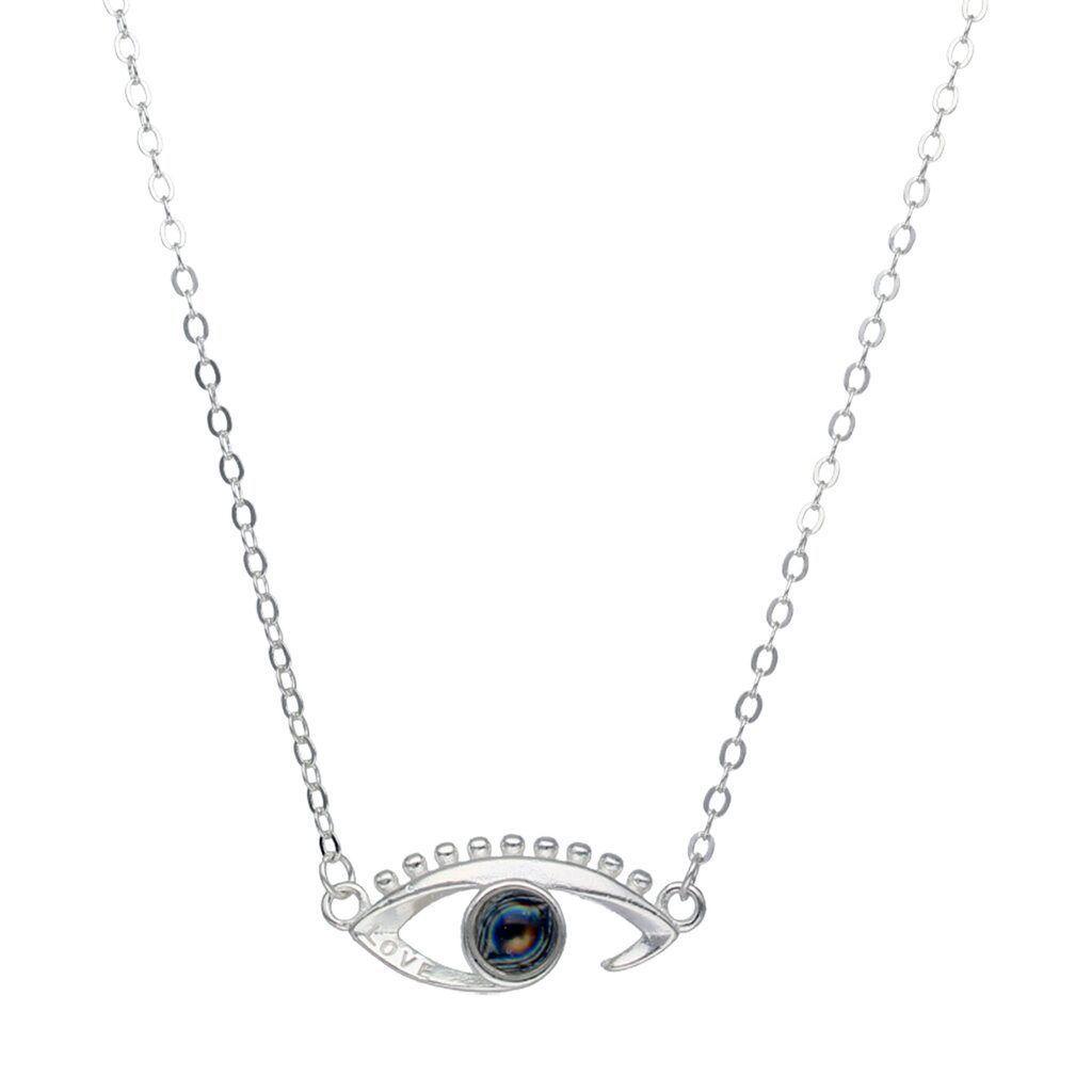 Collar Plata 925 Ojo Te Amo en 100 idiomas-2