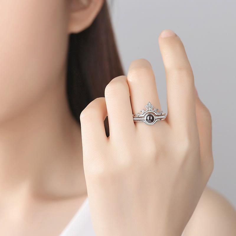 Anillo Te amo en 100 Idiomas Plateado-3