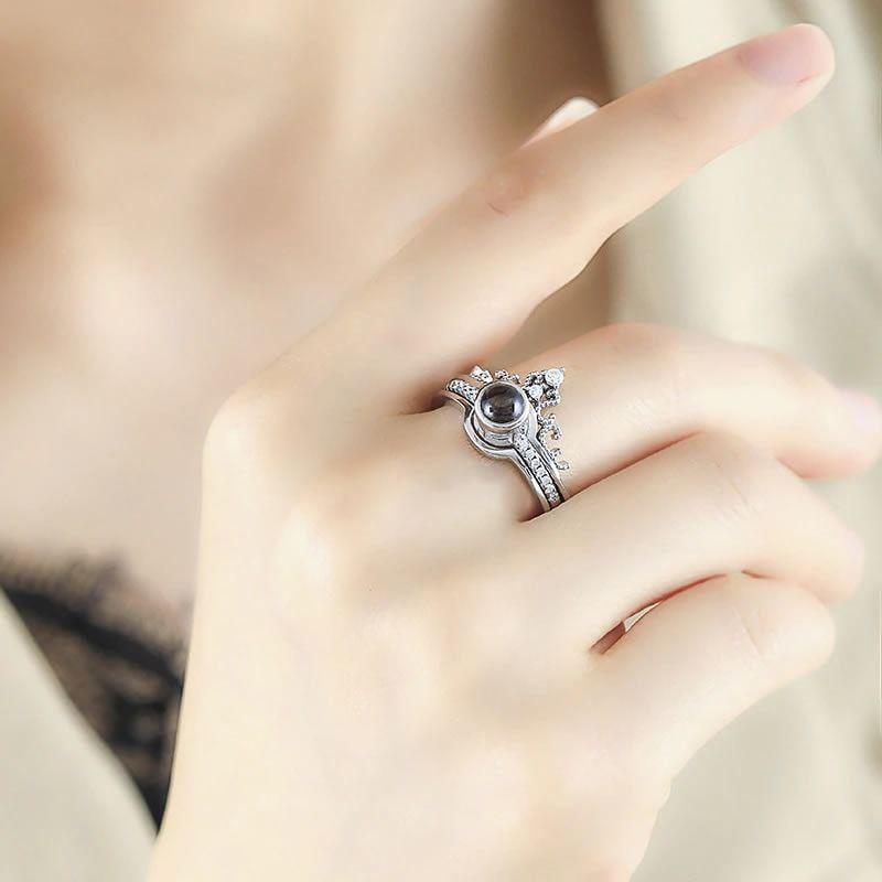 Anillo Te amo en 100 Idiomas Plateado-4