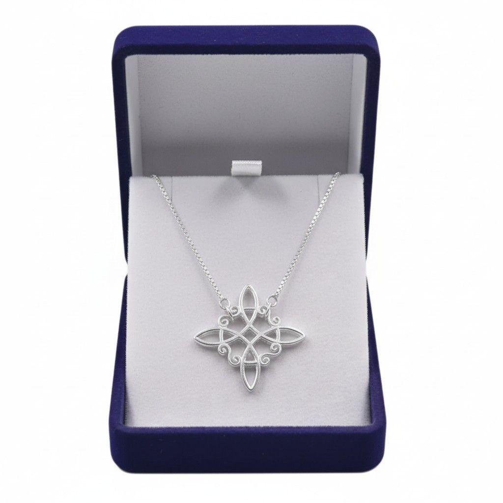 Collar Plata 925 Nudo de Bruja Celta-3