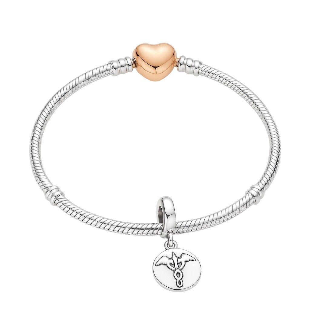 Charm Dije Plata 925 Medicina Estetoscopio-2