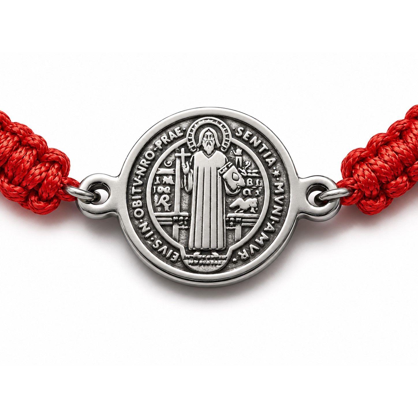 Pulsera Hilo Rojo Trenzado San Benito Abad-2